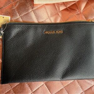 Michael Kors Black Pebbled Leather Pouch